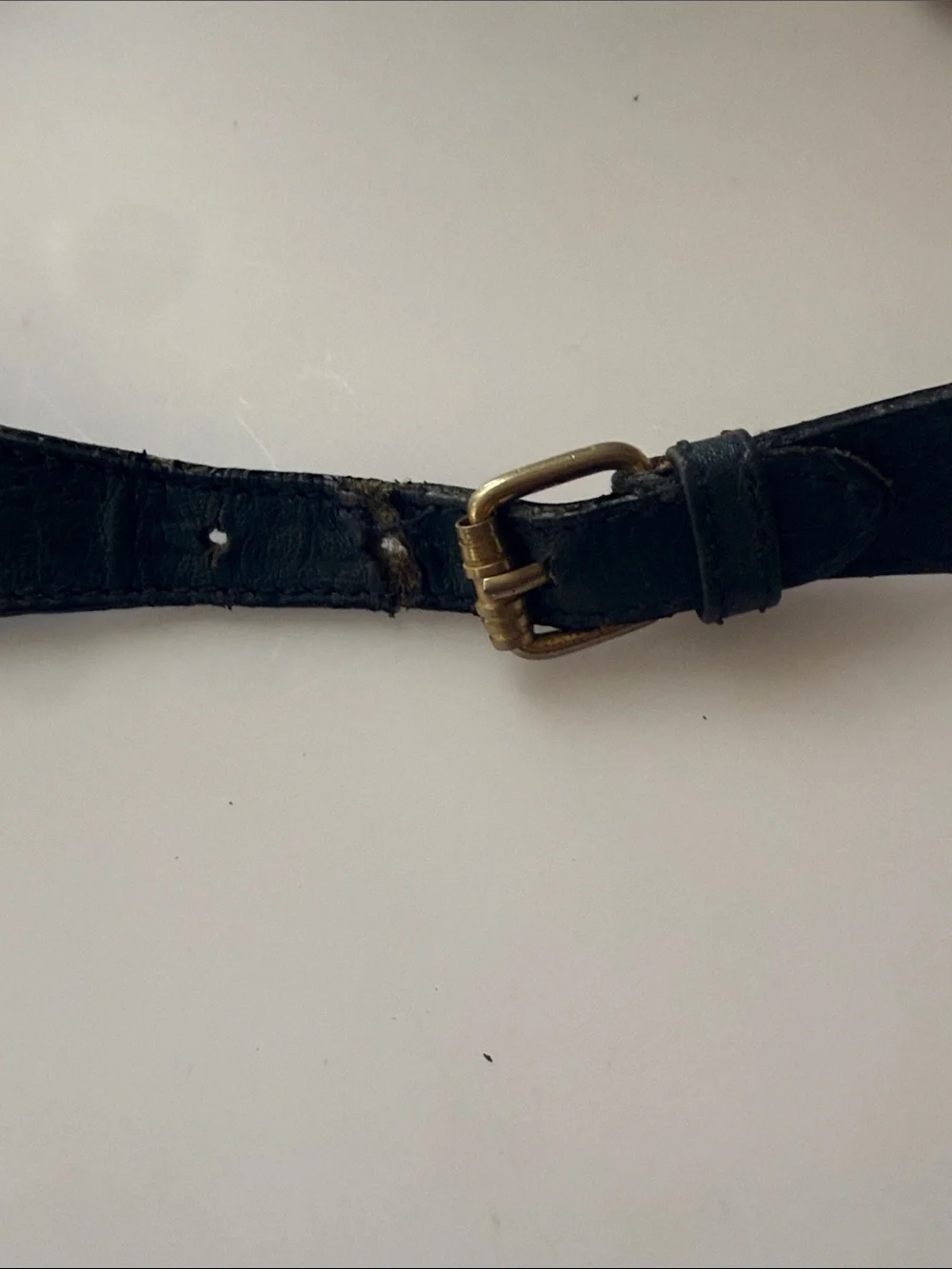 Made in Italy Neiman Marcus Gold-Tone Chain with Black Leather Weave Strap Belt